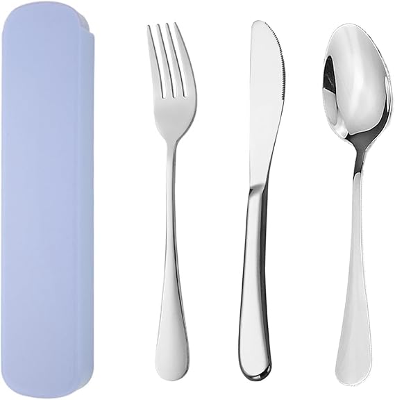 YUDANSI Edelstahl Camping Besteck Set 3Stück Besteck Messer Gabel löffel