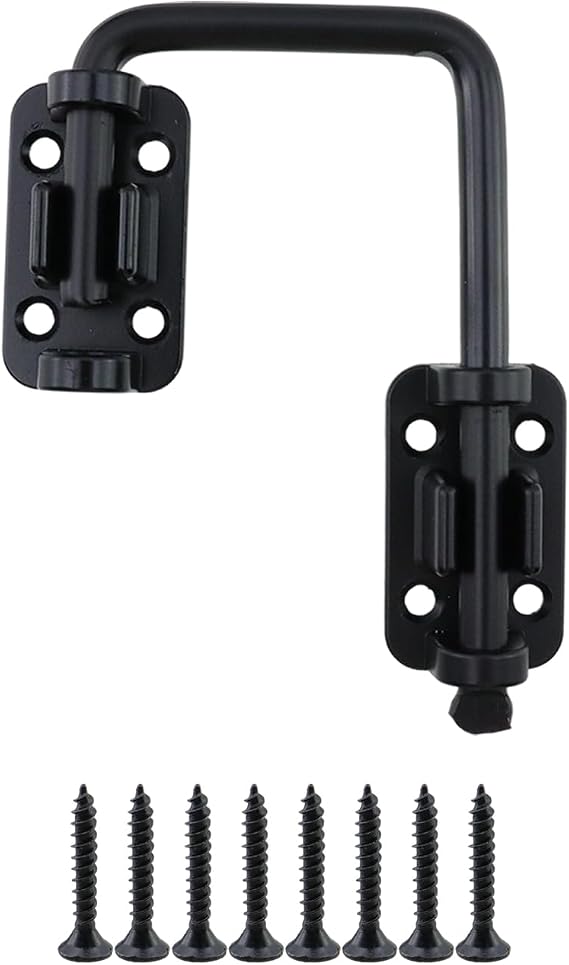 Sliding Door Loop Lock,U-Shaped Latch Hook Lock for Window Barn Garden Fence Gate Shed Garage Screen,Pack of 1