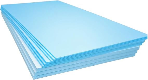 XPS Foam Insulation Boards 1200 x 600 x 20mm - QTY-20 - Coverage 14.4m2 - Electric and Water Underfloor Heating Tile Laminate Underlay Thermal Extruded Polystyrene Insulation Sheets