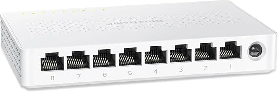 BrosTrend 2.5Gb Switch, 8 Port Unmanaged Network Switch for Gaming, Fanless