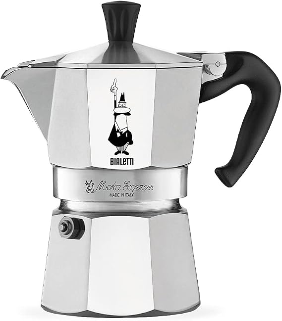 Bialetti - Moka Express: 3 Cups Ocak Üstü Espresso Pişirici - 130ml - Gümüş Renk - Alüminyum Gövde - Patentli Güvenlik Valfi - Tüm Ocak Türleri İçin Uygundur (İndüksiyon Hariç)