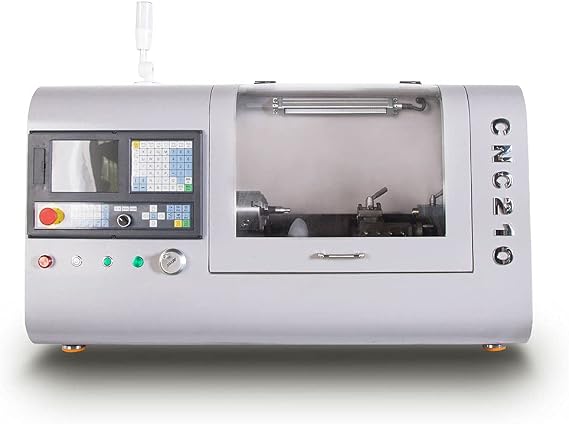 MINI Lathe Machine 4 35/64" x 11 13/16" and 4-way Automatic Tool Post Flat Bed CNC Lathe for Hobby & Educational Purpose With AFTER 990TDB System