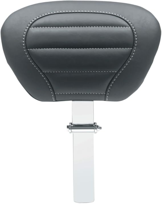 MUSTANG 0822-0493 79012GM Deluxe Touring Removable Driver Backrest - Black W/Gun Metal Stitching