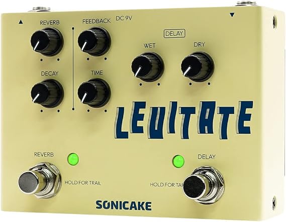 SONICAKE Delay and Reverb 2 in 1 Guitar Effects Pedal Digital Levitate