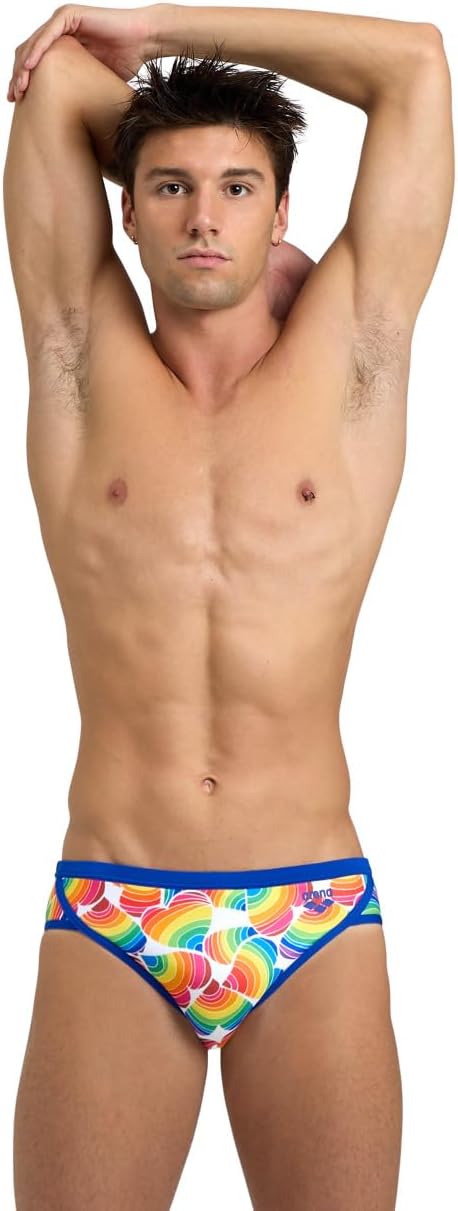 Arena Performance Men's Pride Swim Brief Chlorine Resistant MaxLife Athletic Practice Swimsuit Training Bathing Suit Swimmers