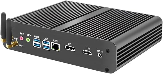 msecore Fanless Mini PC, Desktop Computer with Core i7-8565U, 16G DDR4 RAM, 512G NVME SSD, 4K, 1*HDMI, 1*DP, VESA, Windows 11 Pro