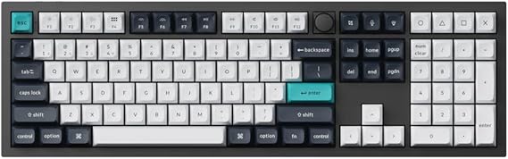 Keychron Q6 Max 100% Full-Size Layout Custom Wireless Mechanical Keyboard with Knob, QMK/VIA Programmable 1000Hz 2.4 GHz/Bluetooth/Wired RGB Backlit for Mac Windows, Gateron Brown Switch-Carbon Black
