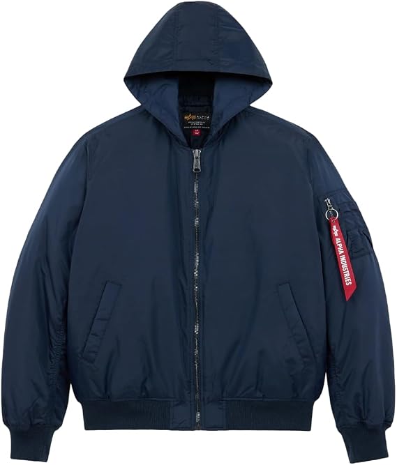 Alpha Industries MA-1 Hooded Oxford Flight Jacket for Men