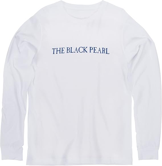 The Black Pearl Long Sleeve Tall Ship Logo - 100% Soft Cotton Unisex T-Shirt