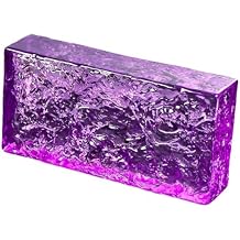 LXHELIVERY Clear Glass Brick Solid Glass Brick 1 Piece Rectangular Solid Double-Sided Crystal Bricks, for Building Fields Such As Wall Partition,House Decoration(Purple)