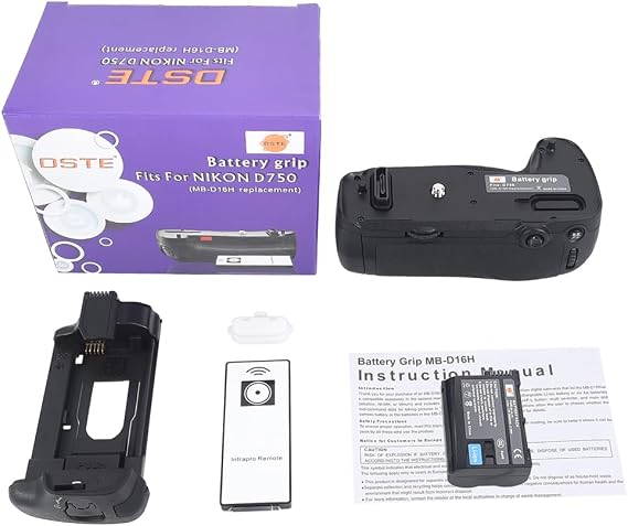 DSTE Pro IR Remote MB-D16 Vertical Battery Grip Compatible with Nikon D750 Camera