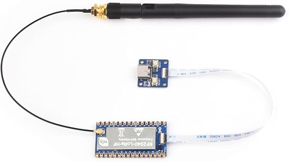 Waveshare RP2040-LoRa Development Board, Integrates SX1262 RF Chip, Long-Range Communication, HF Kit, Bundle with USB Type-C Adapter Board and 8PIN FPC Cable ~15cm