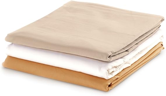 NRG Cotton Poly Fitted Massage Table Sheet, Single Sheet - 100% Cotton Poly Fabric Professional Massage Table & Spa Bed Linens - Soft, Durable, 175 Thread Count - 77 x 36 x 7 Inches - Color: Natural