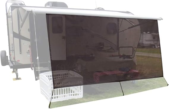 RV Awning Sun Shade Screen Camper Travel Trailer Sunshade 6'X14'3'', Brown