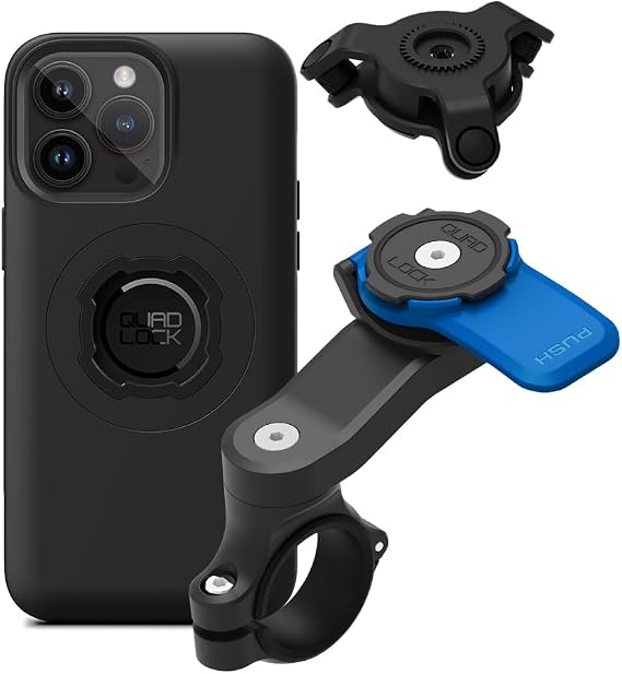 Quad Lock Moto Handlebar Kit with Dampener & MAG Case for iPhone 14 Pro Max