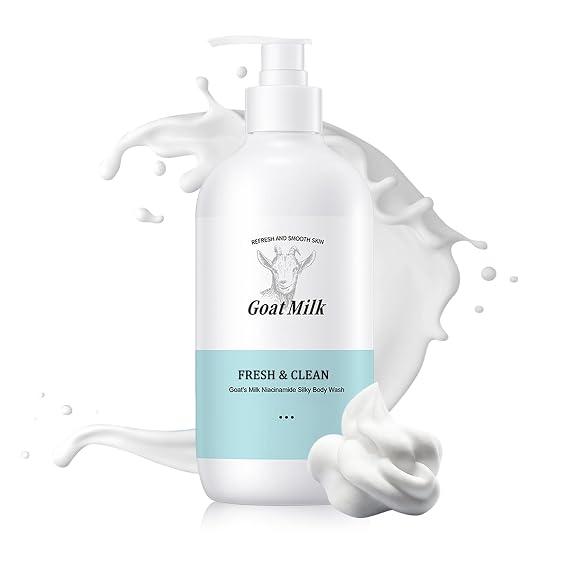 Goat Milk Body Wash,Gentle Silk Soft Foaming Milk Bath,Moisturizing Body Cleanser for All Skin A