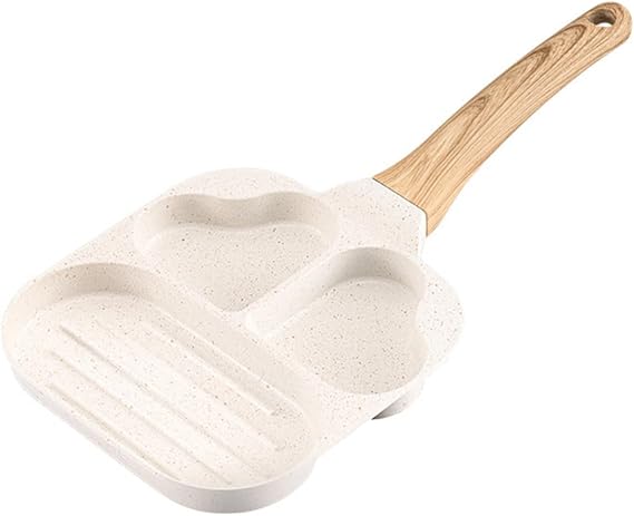 Amosfun Heart-Shaped Non-Stick Breakfast Pan 2-Cup Multi-Function Egg Frying Pan for Eggs and Pancakes Safe Cooking Easy Handle for Home Use