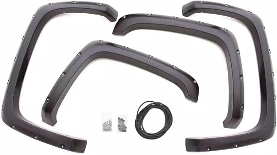 Lund RX125S Elite Series Black Rivet Style Fender Flare (Smooth Finish, 4pc Set)