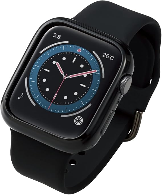 Elecom AW-20MBPUBK Apple Watch Case Bumper 1.7 inches 44 mm Compatible with Apple Watch SE2 SE 6 5 4 Soft Film Compatible Black