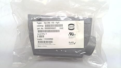 HARTING HAN 24B-HSE-PG29 Gray, Hood Side Entry Connector