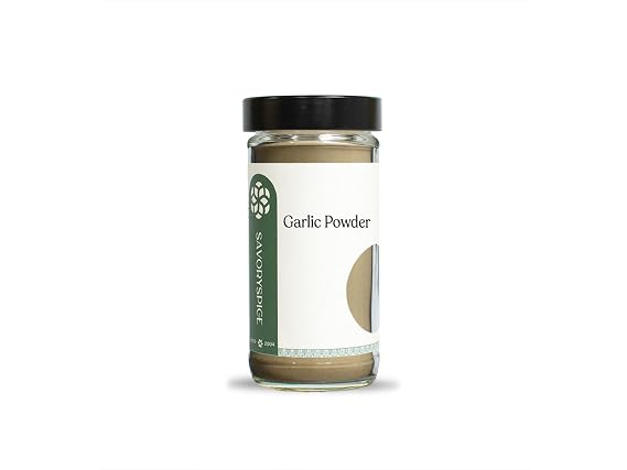 Savory Spice Garlic Powder - Pure Ground Garlic Seasoning for Rubs, Sauces, Pasta & Everyday Cooking (2.35 oz)