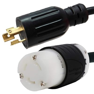 NEMA L6-15P to L6-30R Plug Adapter - 3 Foot, 15A250V 14 AWG - Iron Box # IBX-1319-03 3 ft