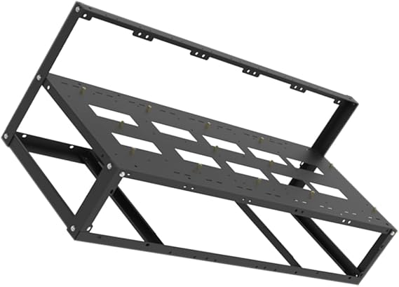 Homoyoyo Open Air Mining Rig Frame 8 GPU Support Steel Plate PC Case for Mining Rig Easy Installation Compatible Most GPUs