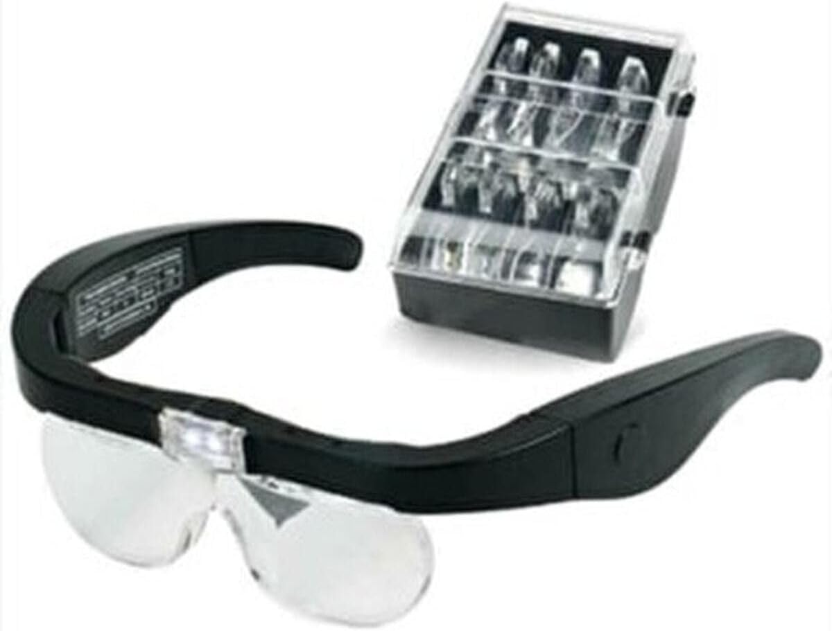 Şarzlı Işıklı Gözlük Büyüteç 4 Farklı Lensli Kitap Okuma Buyuteci Goze Takilan Buyutec, Tek Ebat, 2022bsl0063