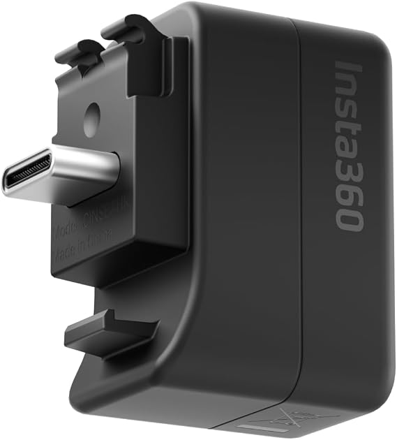 Insta360 X5 Mic Adapter | External audio recording for Insta360 X5 with USB-C and 3.5mm ports