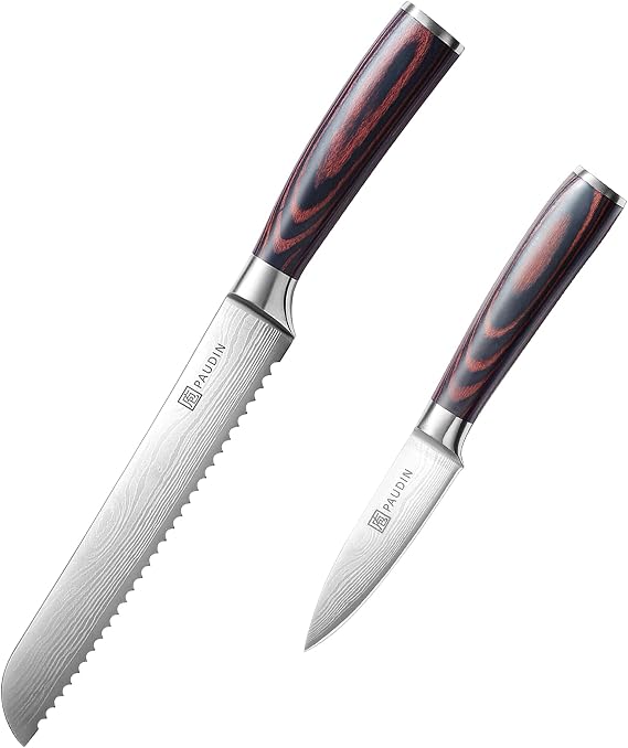 PAUDIN Bread Knife + Paring Knife 3.5 Inch