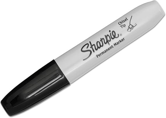 Sharpie 38201 Permanent Marker 5.3mm Chisel Tip Black Dozen