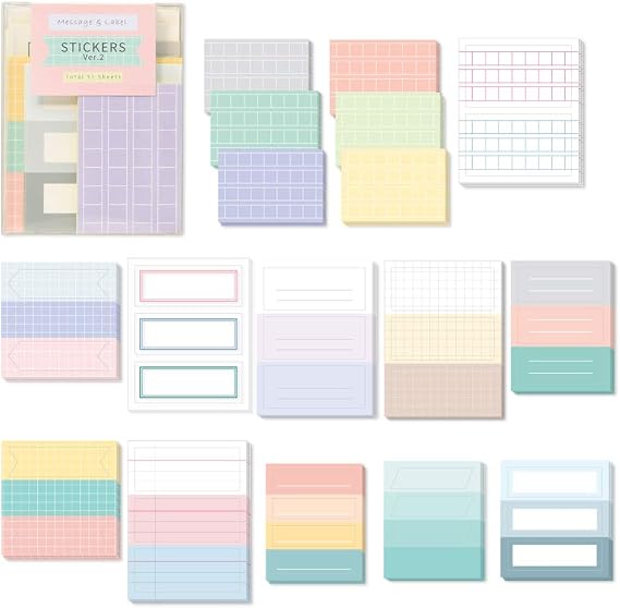 Monolike Message & Label Sticker ver.2 Set - Mini Size Cute Stickers, Index Stickers