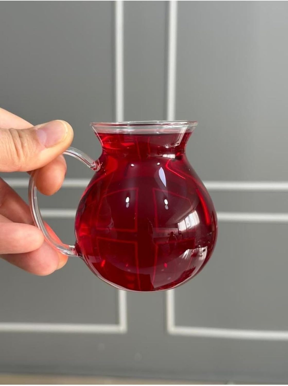 6-Piece Arbitrary Ala Borosilicate Glass Tea Cup with Handles