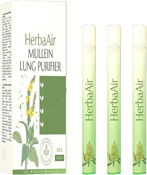 Timilk Herbaair Mullein Lung Purifier, Upgraded Herbal Diffuser Pen, Mullein Inhaler for Lung Cleansing and Breathing Support, Portable Atomizing Air Freshener (3)