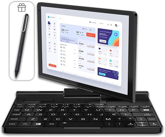 GPD Pocket 3 Mini Laptop with Included Stylus, Gold 7505 CPU, 16GB LPDDR4x RAM, 2TB NVMe SSD, 1920x1200p Touch Screen; Windows 11, Wi-Fi 6E, Bluetooth 5.3, Modular Handheld PC
