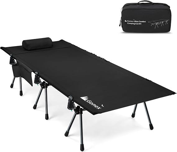 Gonex Camping Cot with Adjustable Height, Portable Folding Cot for Adults