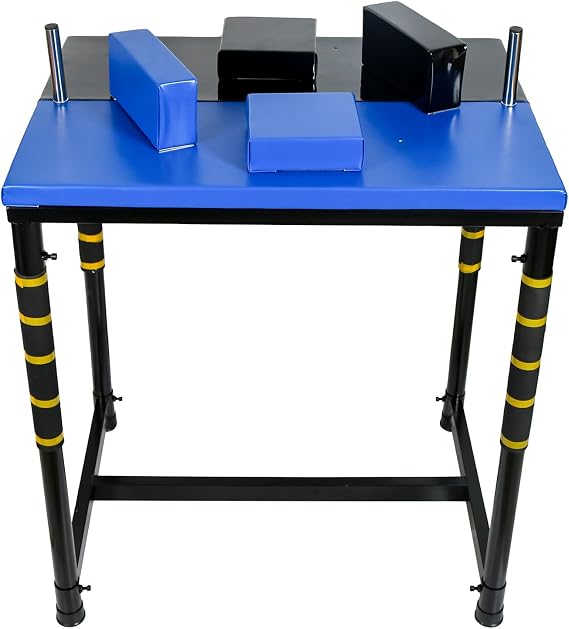INNOLIFE Standard Arm Wrestling Battle Table, Professional Wrist Strength Training Support Plate Blue