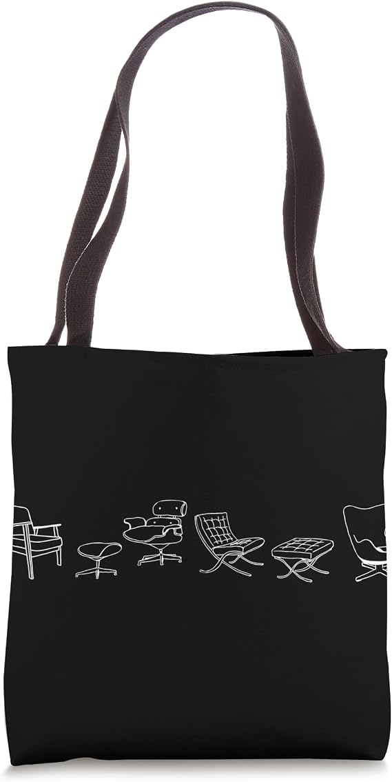 Design Legacy Icons Midcentury Modern Chairs II DARK Tote Bag