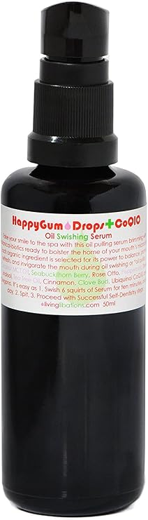 Living Libations - Organic Happy Gum Drops Oil Swishing Serum | Natural, Wildcrafted, Vegan Clean Beauty (1.7 fl oz | 50 ml)