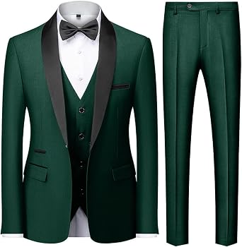 Men's 3 Piece Tuxedo Suit for Men One Button Jacket Suits Slim Fit for Wedding Prom Blazer Vest Pants
