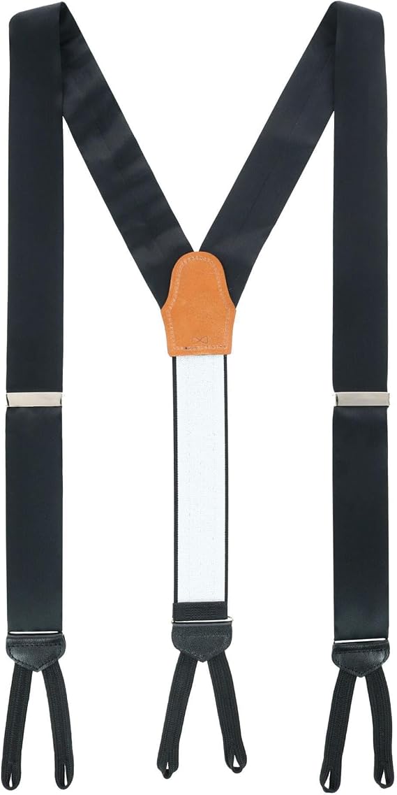 Trafalgar Sutton Solid Color Silk Formal Suspenders | Y-Back, Adjustable