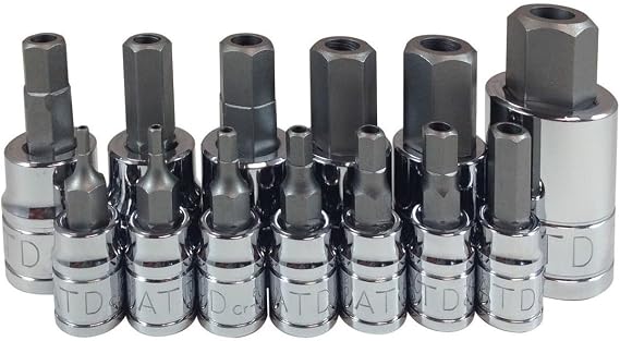ATD Tools 13795 Tamper-Resistant Metric HEX Bit Socket Set, 13 Piece, 1 Pack