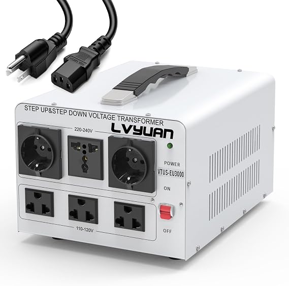 LVYUAN 3000W Step Up & Down Voltage Transformer 110/120V to 220/240V