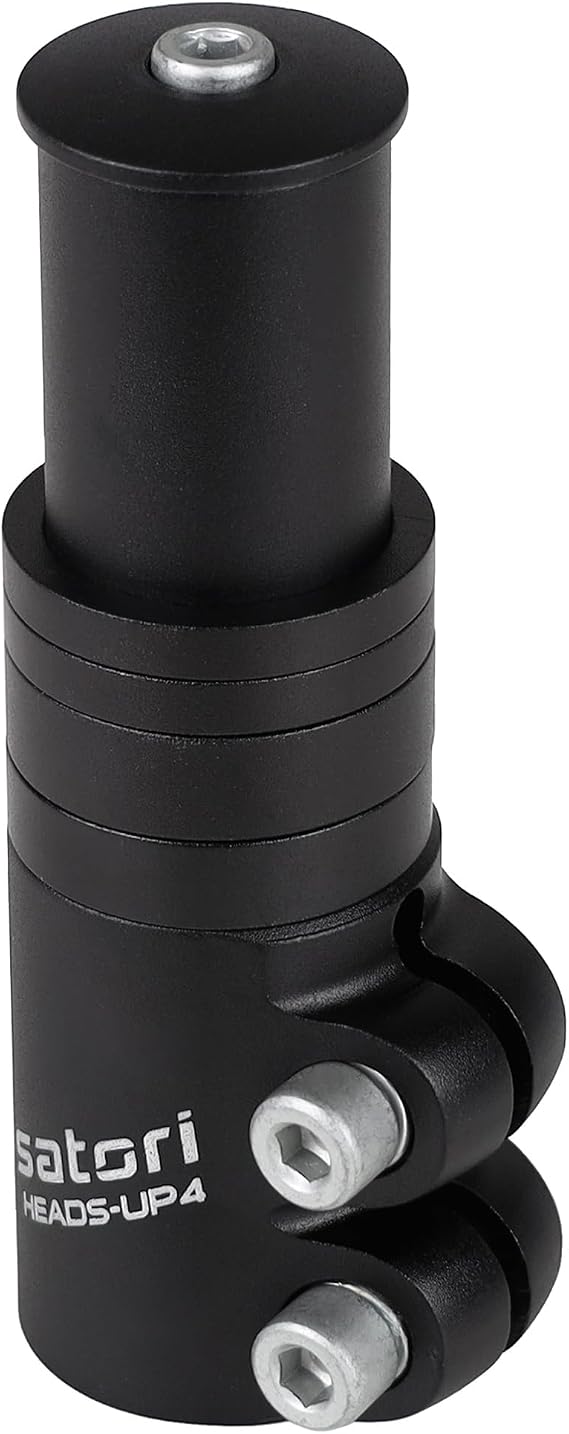 Satori Heads-UP4 Bicycle Stem Riser 1-1/8" - Adjustable Handlebar Height Extension - Mountain Bike Fork Stem Extender Raise