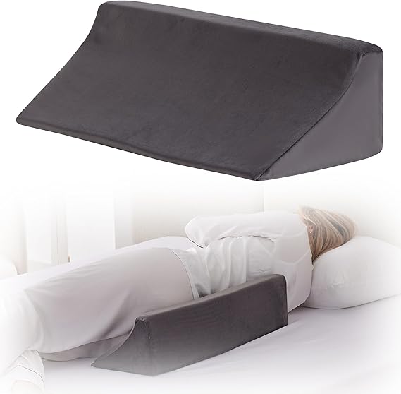 Bedluxe Wedge Pillow for Side Sleeping, Comfort Foam Back Pillow for Side Sleeper, Bed Wedges & Body Positioners for After Surgery, Pregnancy Support, Back Pain, Preventing Bedsores, Short Plush