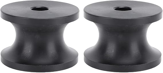 Sorandy 2 Pcs Boat Trailer Rollers, 2.44x1.69in Marine Trailer Bow Roller Reduce Drag Black Nylon Boat Roller for Yacht, Lifeboat, Jet Ski