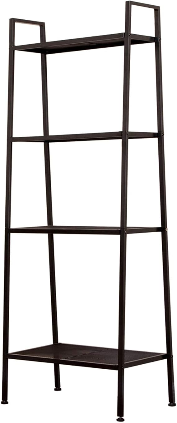 Ladder Shelf,4-Tier Bookshelf,Storage Rack Shelves,Plant Flower Stand, Multipurpose Organizer Rack for Home, Office, Living Room, Balcony,Metal Industrial Style Furniture... (Black-1)