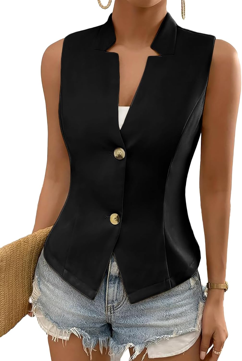 Mina Self Womens 2025 Fall Sleeveless Sweater Vest Top - Knit Stretchy Lightweight Fahion Casual Office Slim Fully Lined