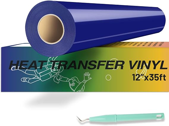 HTVRONT Heat Transfer Vinyl Blue HTV Vinyl Rolls - 12" x 35ft