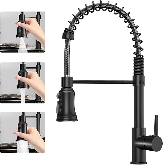 Kitchen Mixer Tap, Kitchen Tap with Pull Out 3 Spray Modes